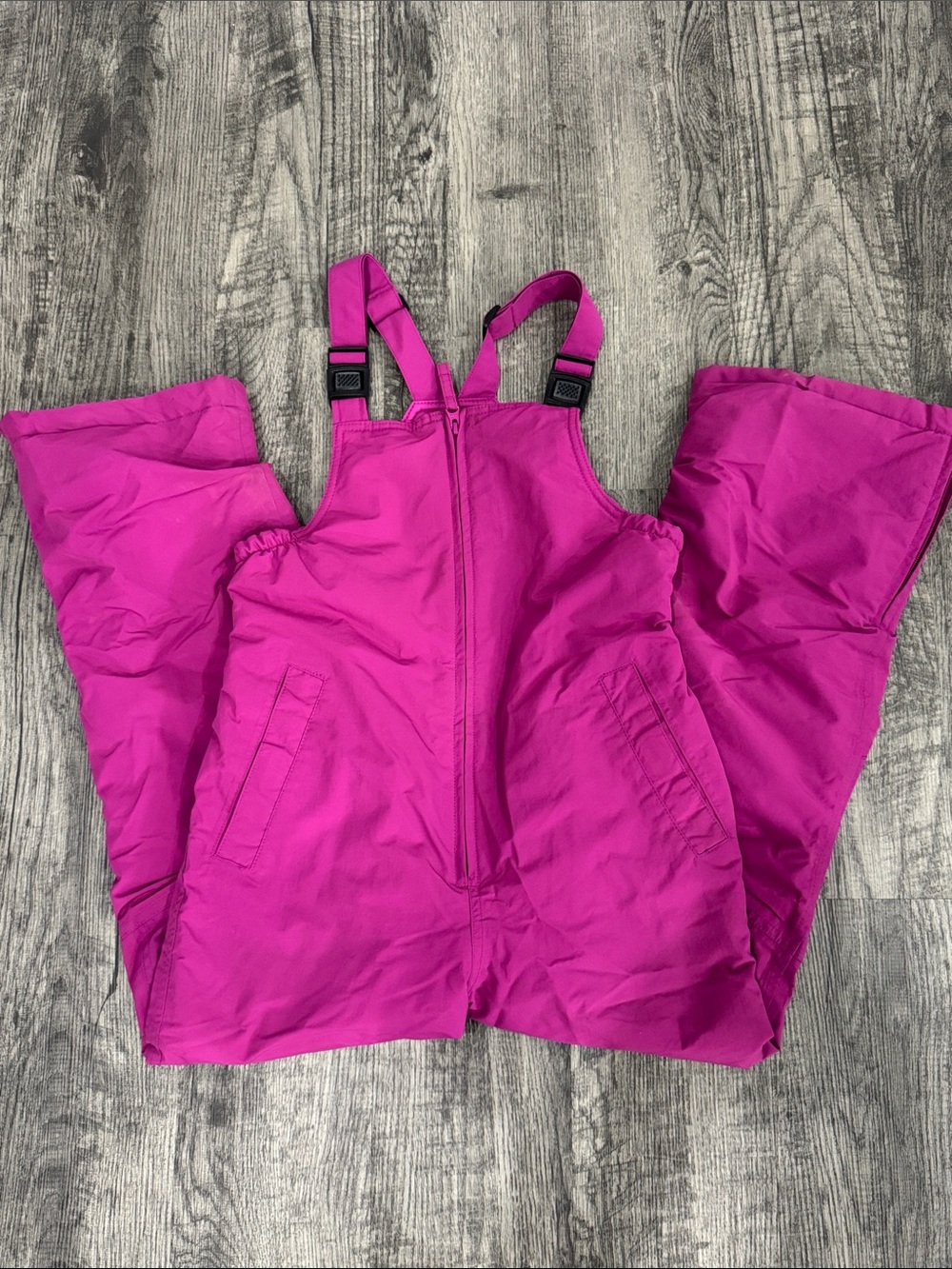 Lands' End Girls Bright Magenta Snow Bibs